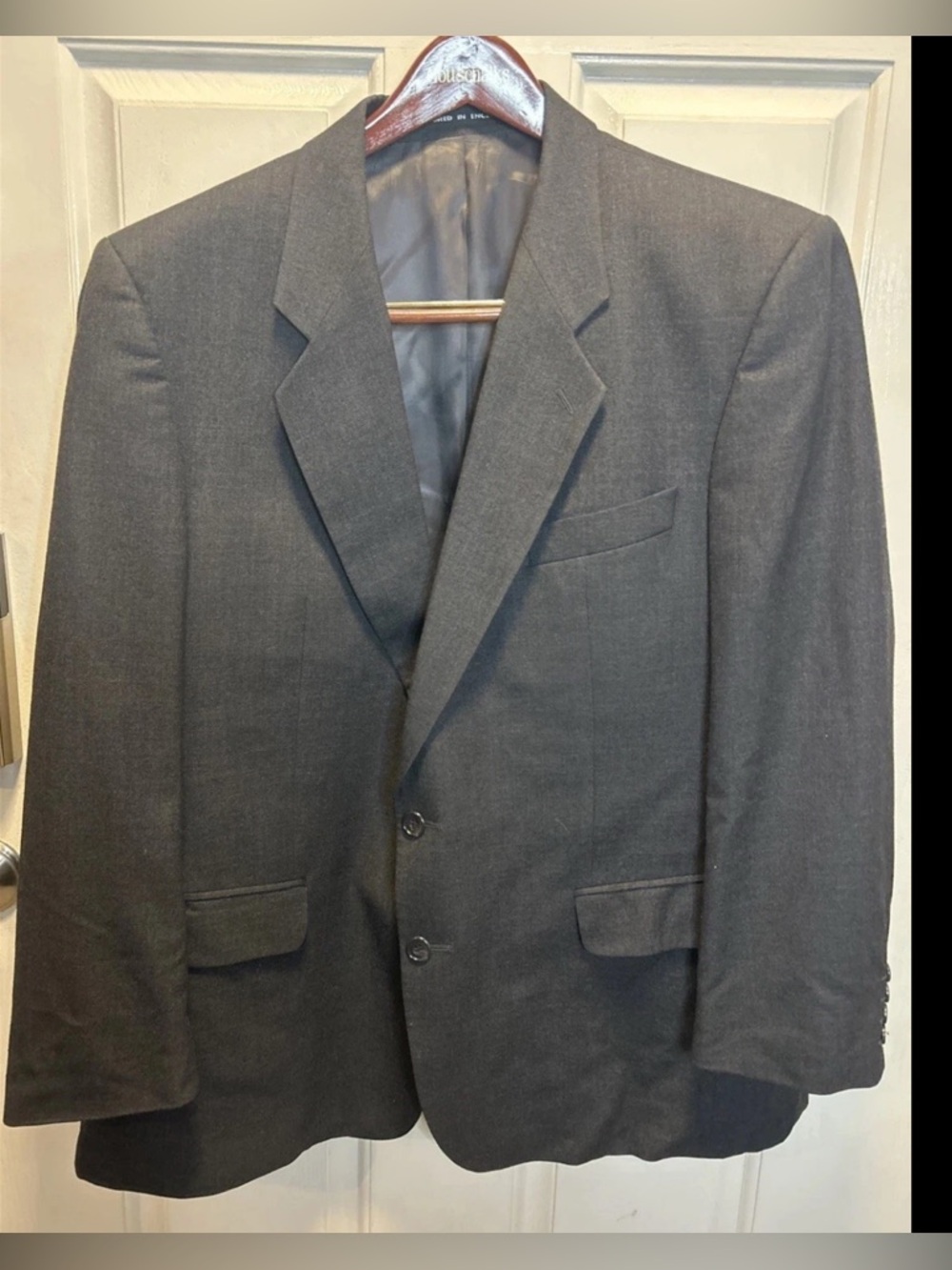 Alexandre of England Suit Jacket Blazer Men’s 44 R Charcoal Wool Cashmere Blend